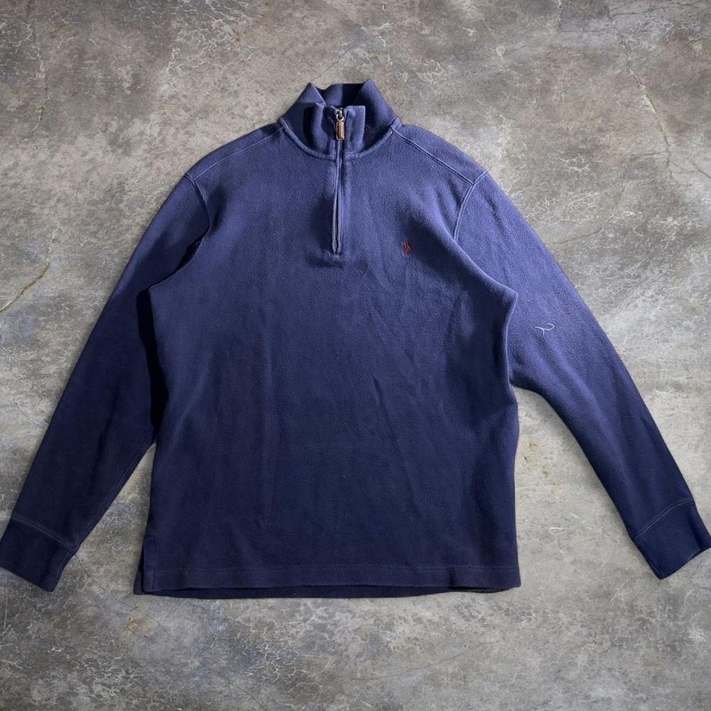 Polo Ralph Lauren Mens Navy Blue Cotton Quarter Zip Sweatshirt Size M